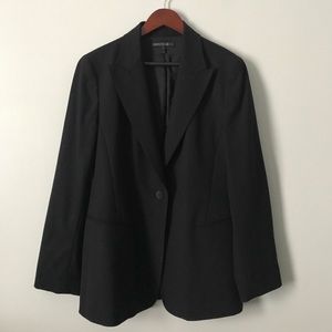 Black Lafayette 148 blazer with notched collar